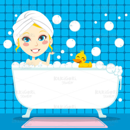 Soothing Bubble Bath Clipart Vector Illustration 00569