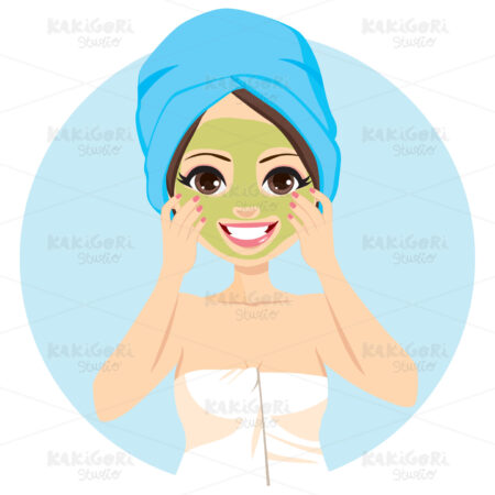 Spa Facial Mask Treatment Clipart Vector Illustration 03238