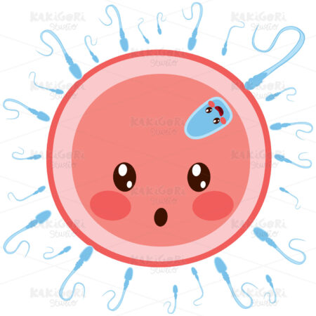 Sperm On Egg Cell Fertilizing Clipart Vector Illustration 04194