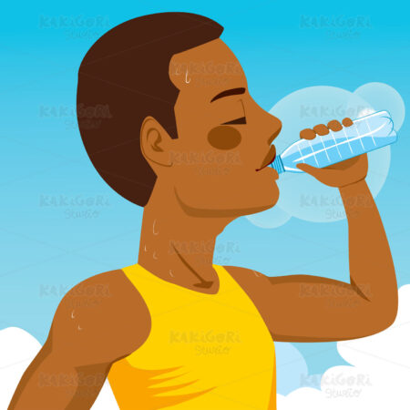 Sport Man Drinking Water Clipart Vector Illustration 02732