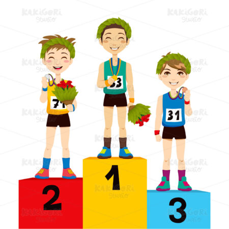 Sport Podium Winners Clipart Vector Illustration 00846