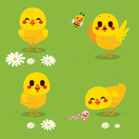 Spring Chick Clipart Vector Illustration 03369