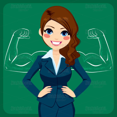 Strong Business Woman Clipart Vector Illustration 02784