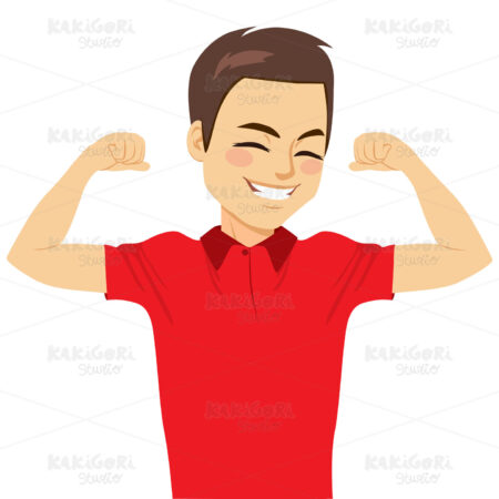 Strong Man Muscle Clipart Vector Illustration 04273