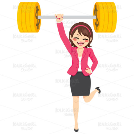 Strong Powerful Businesswoman Clipart Vector Illustration 02995
