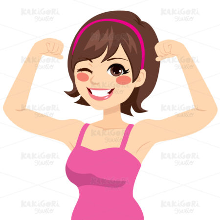 Strong Powerful Woman Clipart Vector Illustration 02785