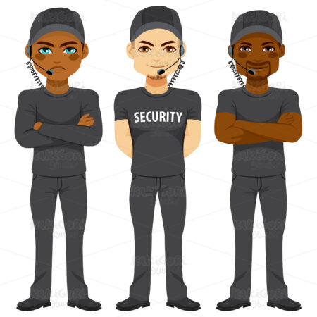Strong Security Team Clipart Vector Illustration 02603