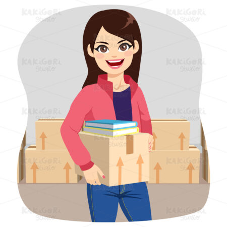 Student College Moving Clipart Vector Illustration 04224