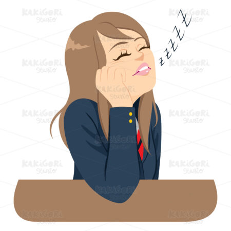 Student Sleeping Bored Clipart Vector Illustration 04101