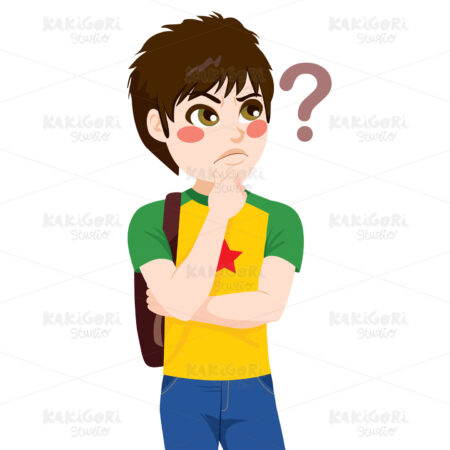 Student Thinking Doubting Clipart Vector Illustration 04177