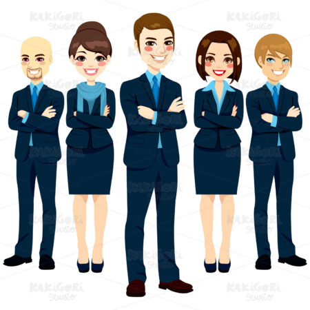 Successful Business Team Clipart Vector Illustration 01267