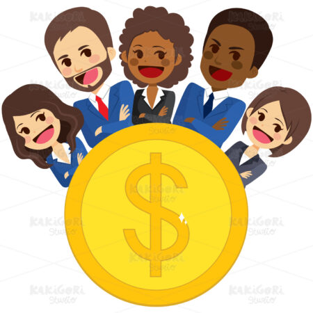 Successful Business Team Clipart Vector Illustration 03388