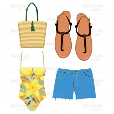 Summer Clothes Clipart Vector Illustration 03597
