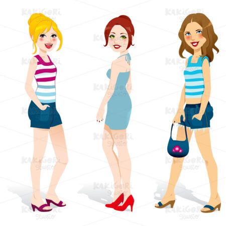 Summer Fashion Women Clipart Vector Illustration 00873