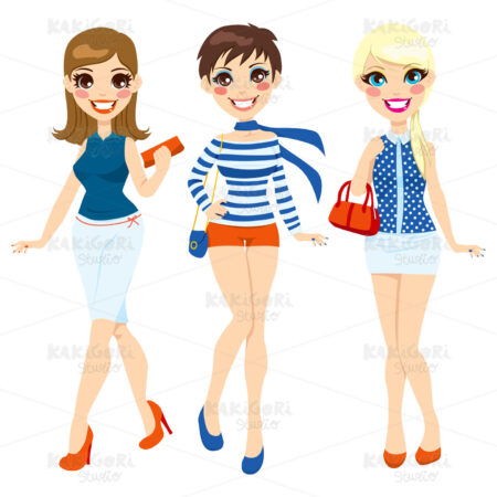 Summer Fashion Women Clipart Vector Illustration 01091