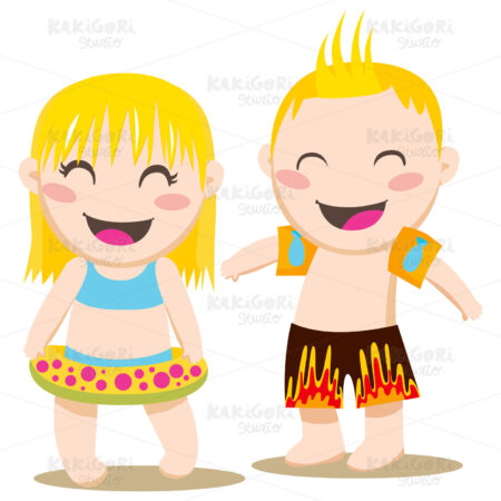 Summer Kids Clipart Vector Illustration 00479