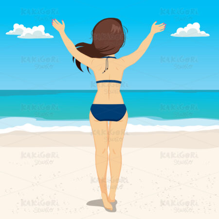 Summer Vacation Woman Clipart Vector Illustration 03606
