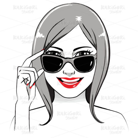 Sunglasses Woman Smiling Clipart Vector Illustration 03895