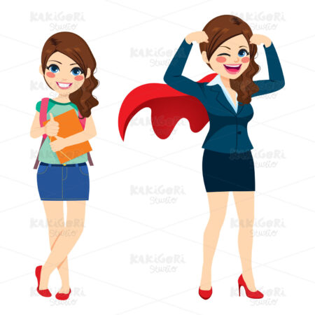 Super Business Woman Clipart Vector Illustration 04315