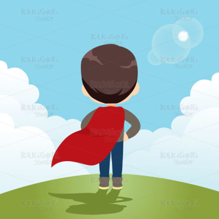 Super Hero Boy Clipart Vector Illustration 04294
