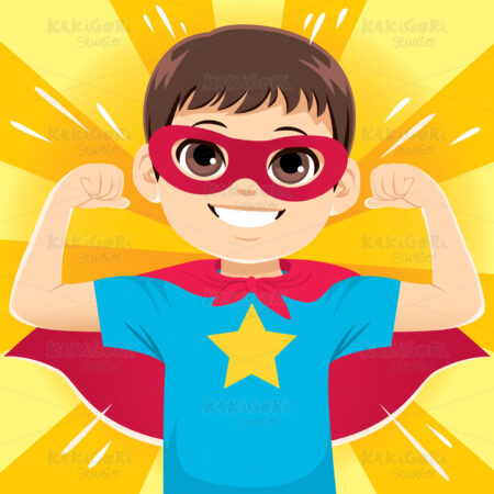 Super Hero Boy Clipart Vector Illustration 04492