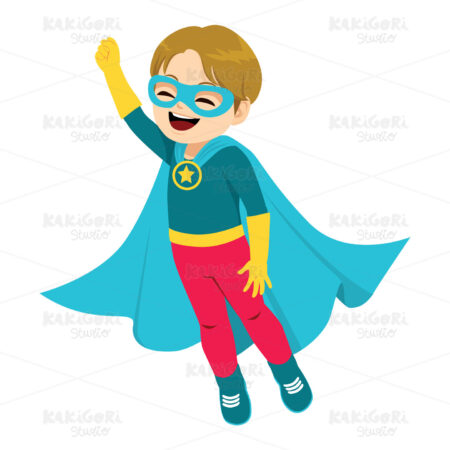 Super Hero Boy Clipart Vector Illustration 04543