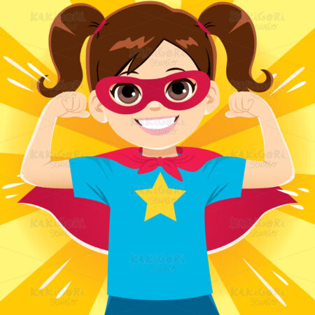 Super Hero Girl Clipart Vector Illustration 04513