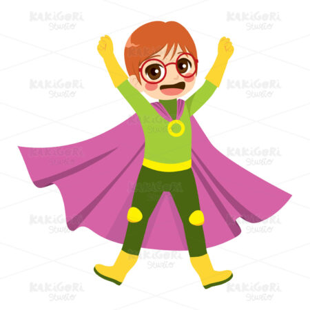 Super Hero Nerd Clipart Vector Illustration 04544