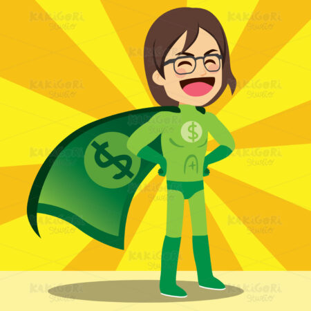Super Money Hero Clipart Vector Illustration 03965