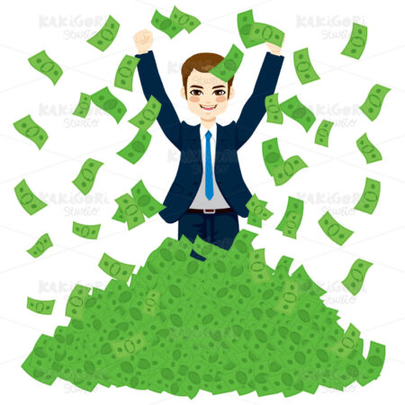 Super Rich Successful Businessman Clipart Vector Illustration 02031