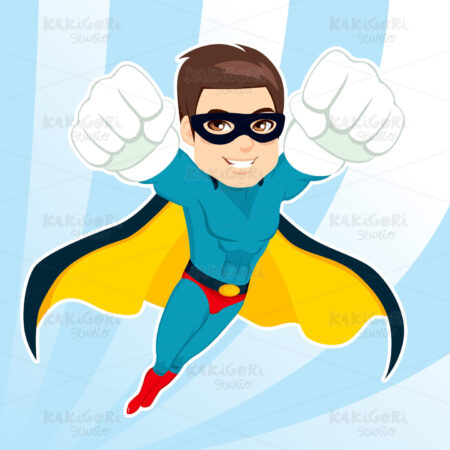 Superhero Man Flying Clipart Vector Illustration 01826