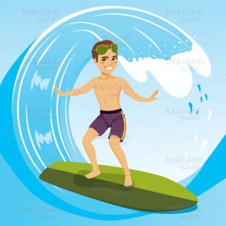 Surfer Man Clipart Vector Illustration 03605