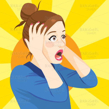 Surprised Woman Clipart Vector Illustration 03529