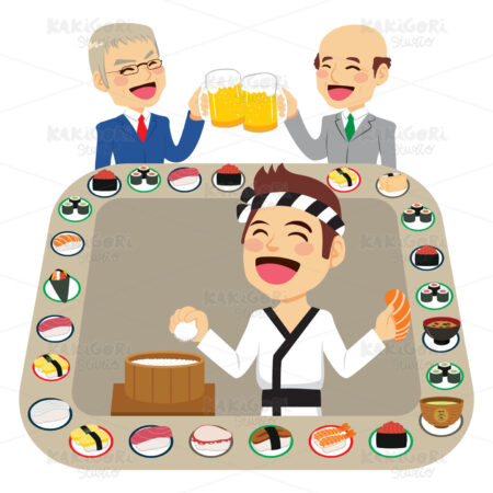 Sushi Bar Restaurant Clipart Vector Illustration 03735