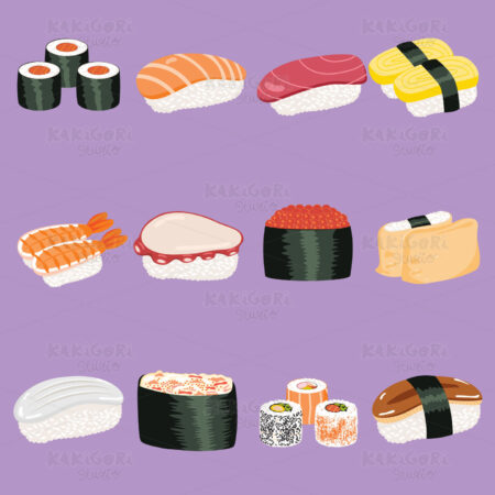 Sushi Set Clipart Vector Illustration 04357