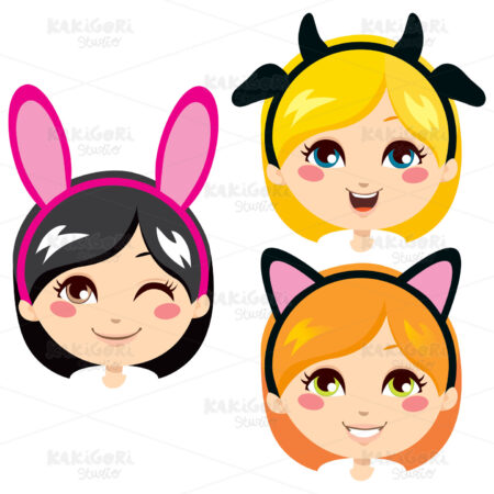 Sweet Animal Headbands Clipart Vector Illustration 00376