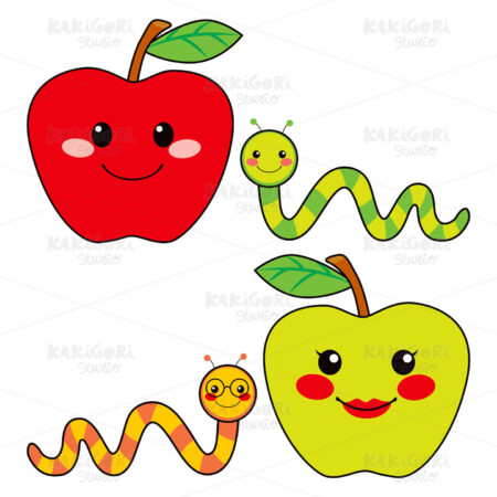 Sweet Apple Friends Clipart Vector Illustration 00905