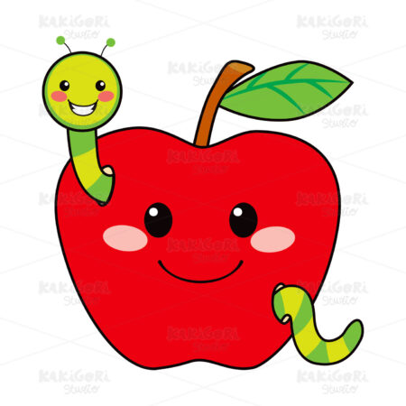 Sweet Apple Worm Clipart Vector Illustration 00906