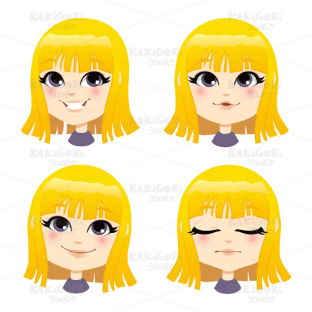 Sweet Blond Girl Clipart Vector Illustration 01051