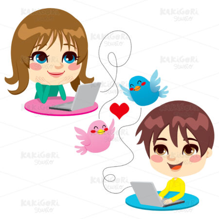 Sweet Childhood Love Clipart Vector Illustration 00964