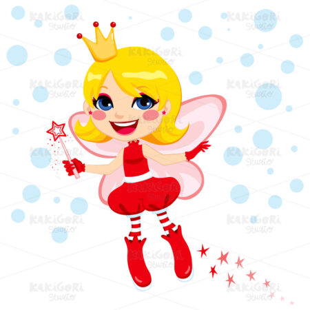 Sweet Christmas Fairy Clipart Vector Illustration 01003