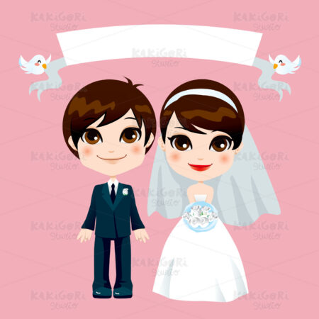 Sweet Couple Wedding Clipart Vector Illustration 01075
