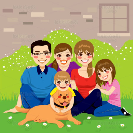 Sweet Happy Family Clipart Vector Illustration 01120