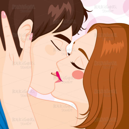 Sweet Passionate Kiss Clipart Vector Illustration 02895