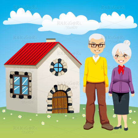 Sweet Retirement House Clipart Vector Illustration 00820