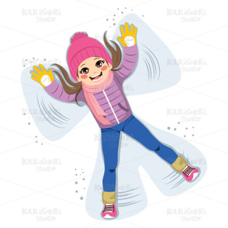 Sweet Snow Angel Clipart Vector Illustration 03802
