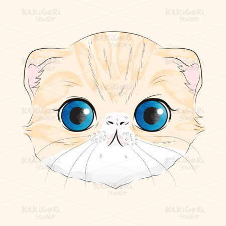 Sweet Watercolor Cat Clipart Vector Illustration 04603