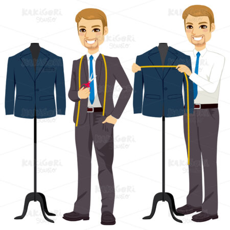 Tailor Measuring Bust Clipart Vector Illustration 01697