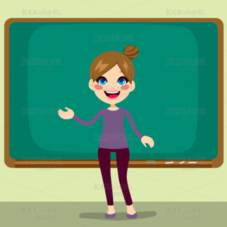 Teacher Classroom Blackboard Clipart Vector Illustration 01781