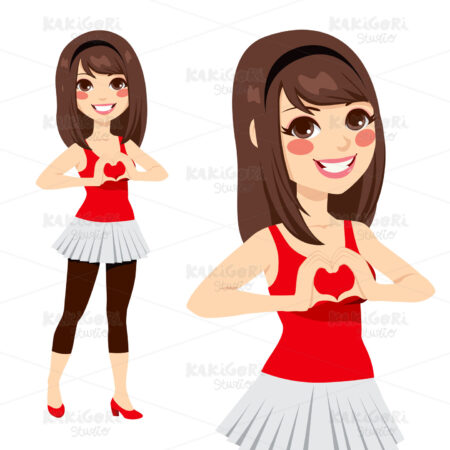 Teen Love Heart Sign Clipart Vector Illustration 01229